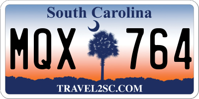 SC license plate MQX764
