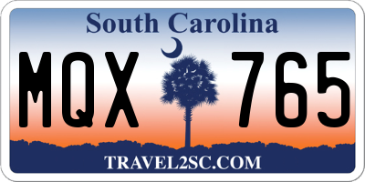 SC license plate MQX765