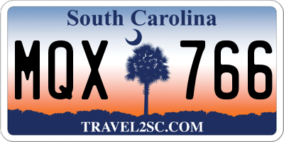 SC license plate MQX766