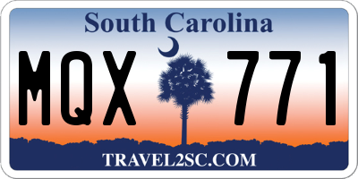 SC license plate MQX771