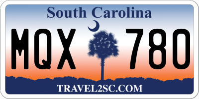 SC license plate MQX780