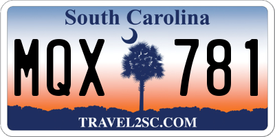 SC license plate MQX781