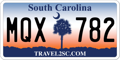 SC license plate MQX782