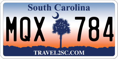 SC license plate MQX784