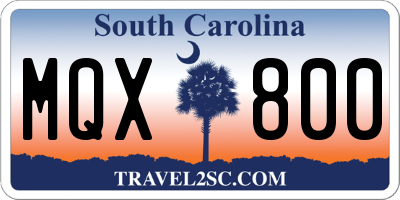 SC license plate MQX800