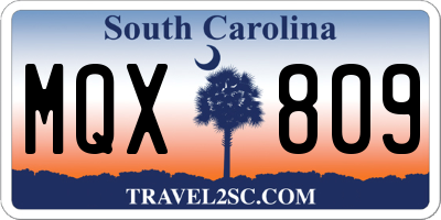 SC license plate MQX809