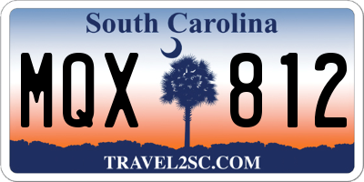SC license plate MQX812