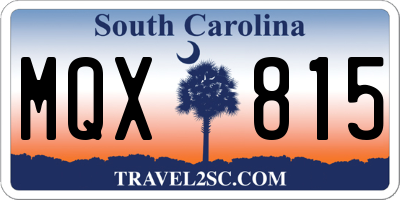 SC license plate MQX815