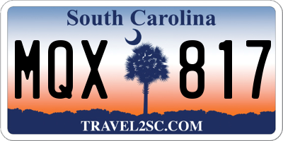 SC license plate MQX817