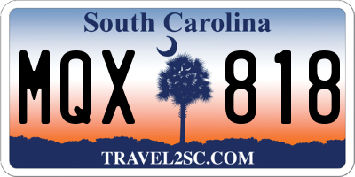 SC license plate MQX818