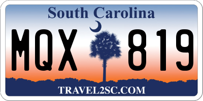 SC license plate MQX819