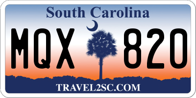 SC license plate MQX820