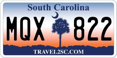 SC license plate MQX822