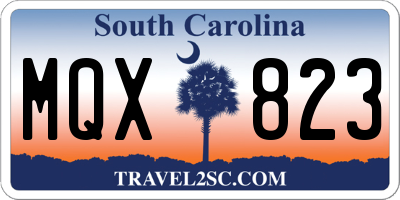 SC license plate MQX823