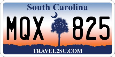 SC license plate MQX825