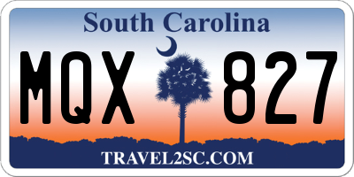 SC license plate MQX827
