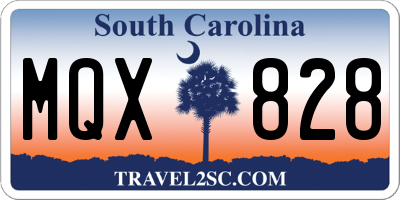 SC license plate MQX828