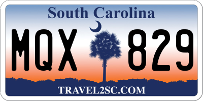 SC license plate MQX829