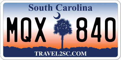 SC license plate MQX840
