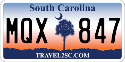 SC license plate MQX847
