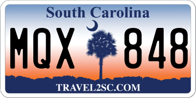 SC license plate MQX848