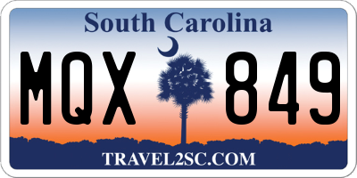 SC license plate MQX849