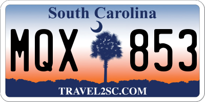 SC license plate MQX853