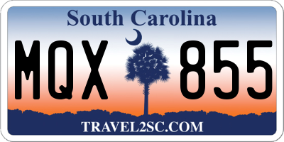 SC license plate MQX855