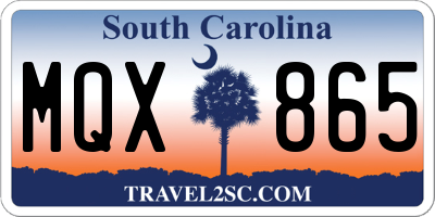 SC license plate MQX865
