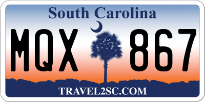 SC license plate MQX867