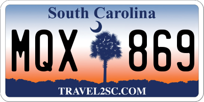 SC license plate MQX869