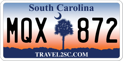 SC license plate MQX872