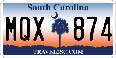 SC license plate MQX874