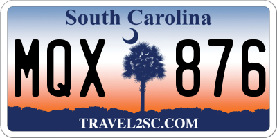 SC license plate MQX876