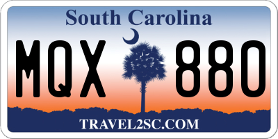 SC license plate MQX880