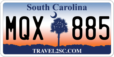 SC license plate MQX885