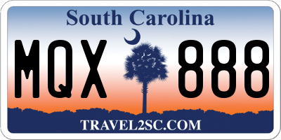 SC license plate MQX888