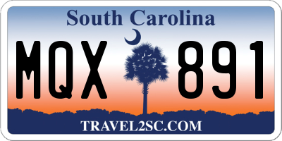 SC license plate MQX891