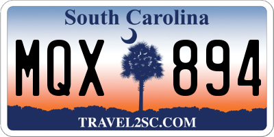 SC license plate MQX894
