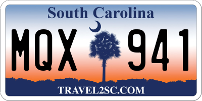 SC license plate MQX941