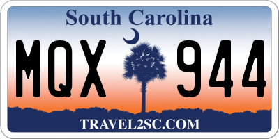 SC license plate MQX944