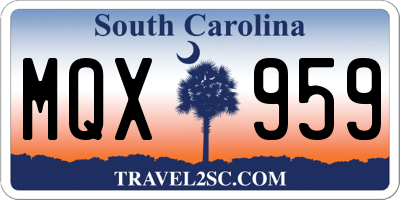SC license plate MQX959