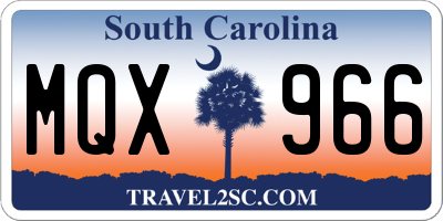 SC license plate MQX966