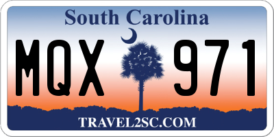 SC license plate MQX971