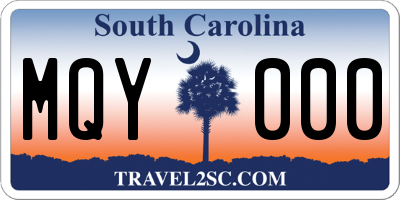 SC license plate MQY000