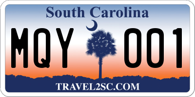 SC license plate MQY001