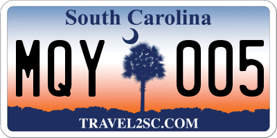SC license plate MQY005