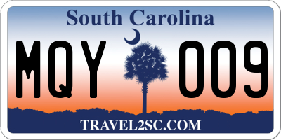 SC license plate MQY009