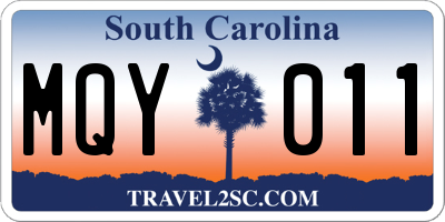 SC license plate MQY011