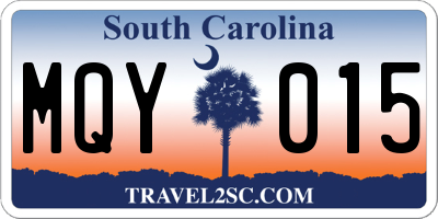 SC license plate MQY015